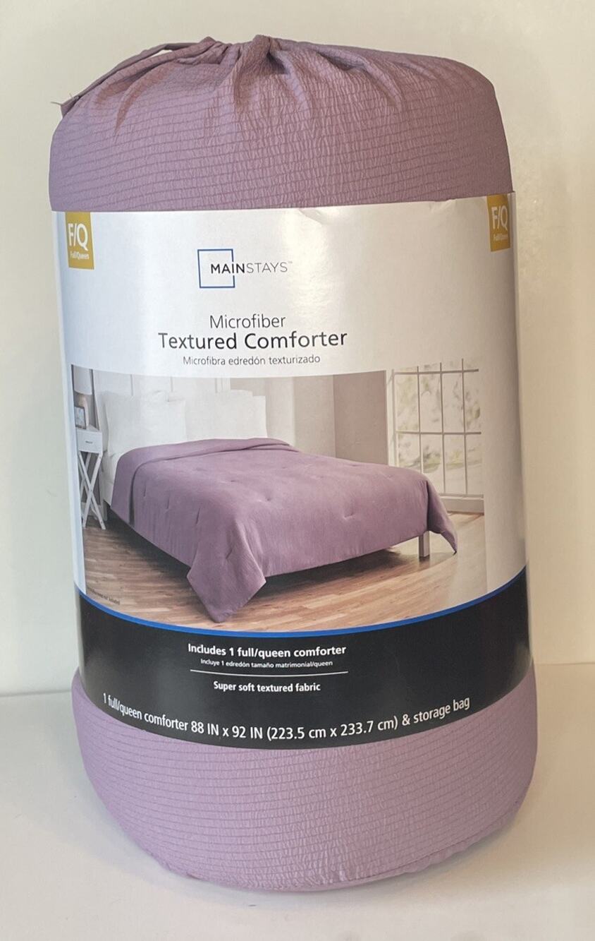 Mainstays Microfiber Textured Comforter Blanket PURPLE Full/Queen NWT
